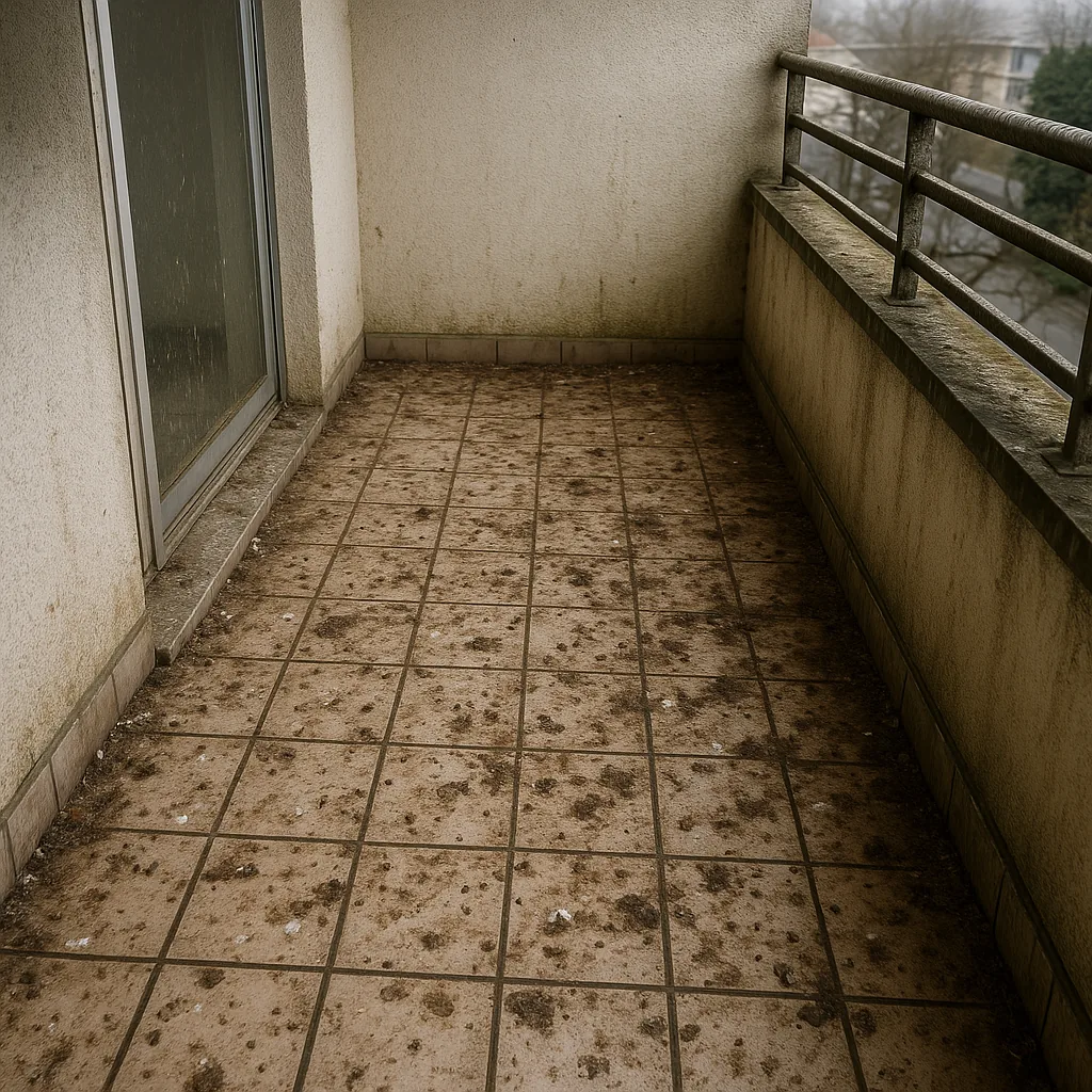Avant — Balcon d'appartement en copropriété